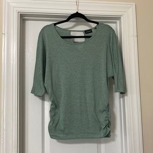 Teal half-sleeve top